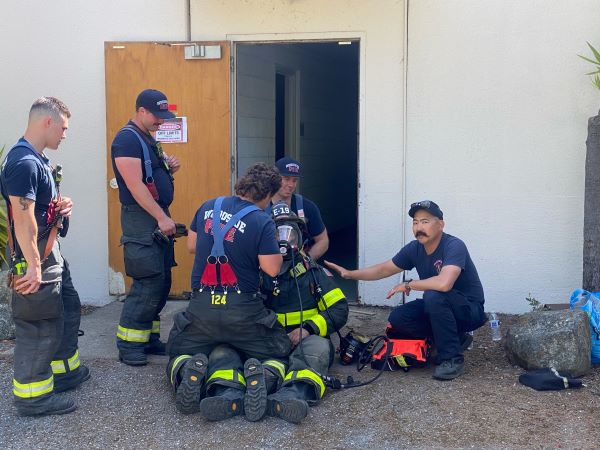 Medics practicing